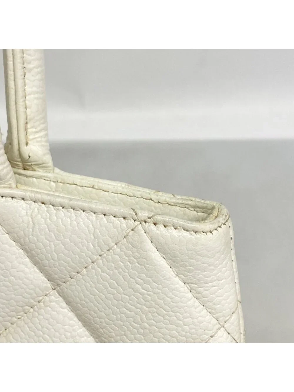 Chanel Tote Reissue Caviar Leather White Gold